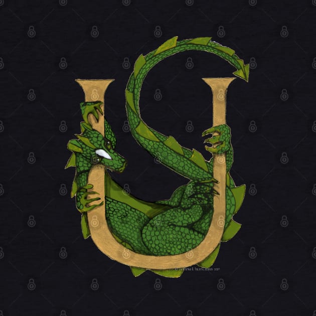 Green Dragon Letter U 2023 by Donnahuntriss